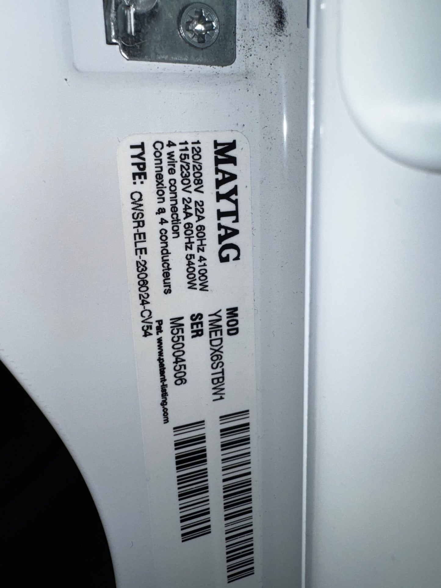 Maytag bravos set washer dryer 5.5 cu ft $600
