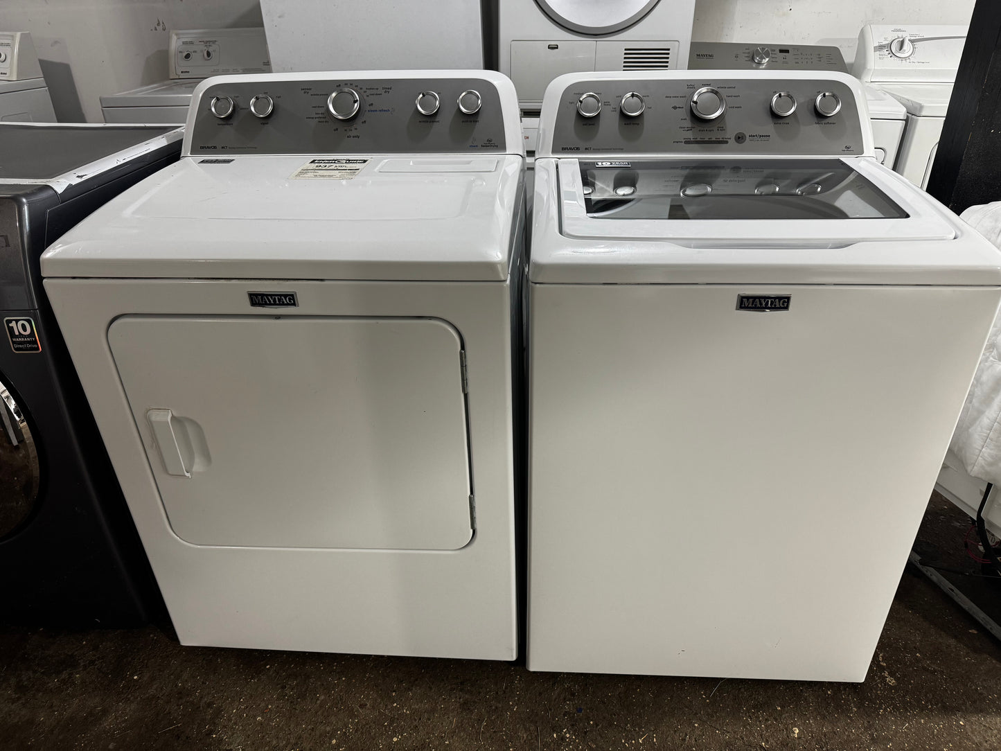 Maytag bravos set washer dryer 5.5 cu ft $600
