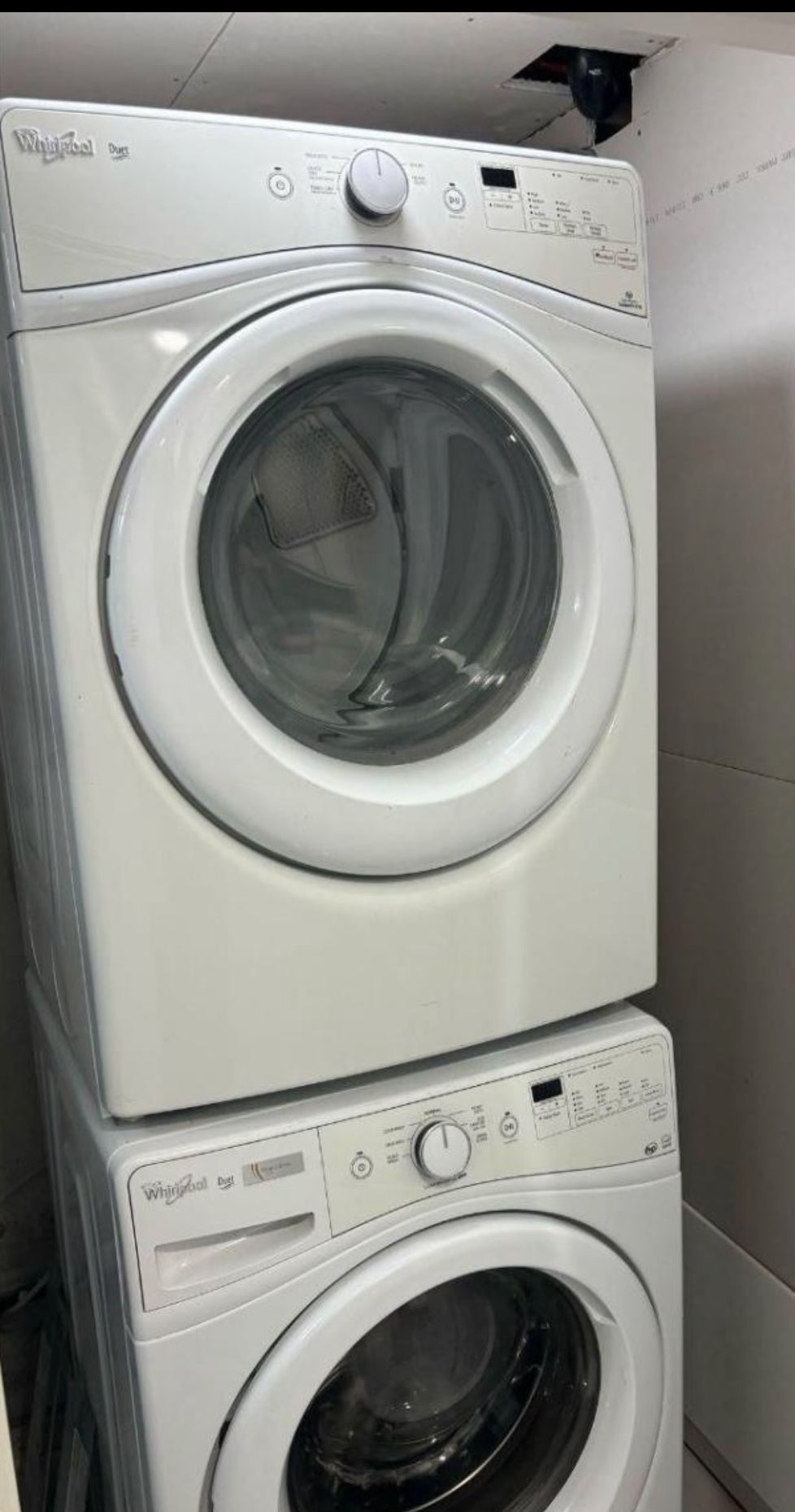 Whirlpool front load stackable washer dryer $600