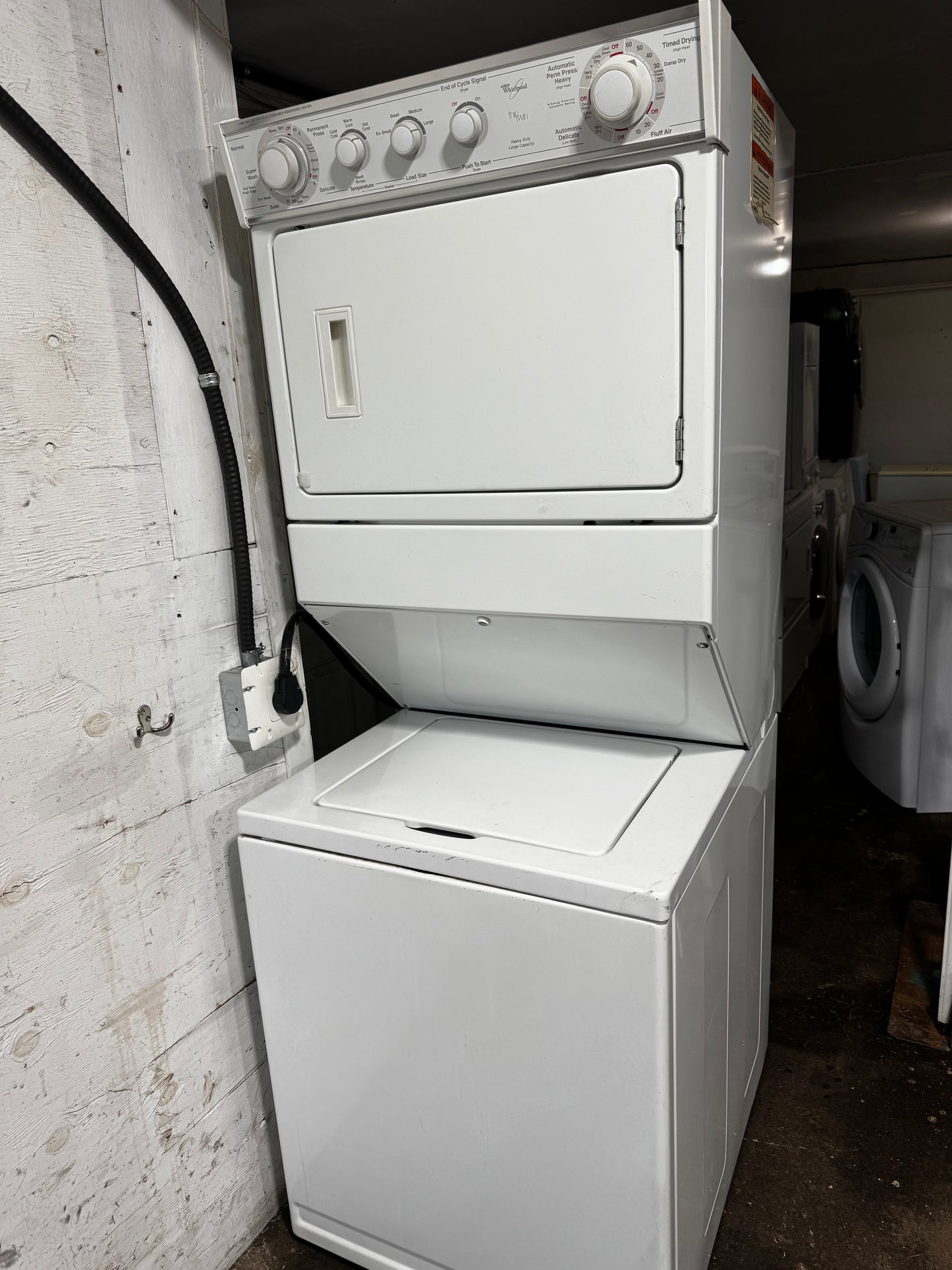 Whirlpool stackable washer dryer $600