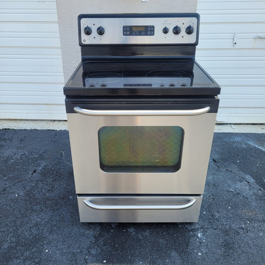 GE stainless steel stove with self cleaning oven $350